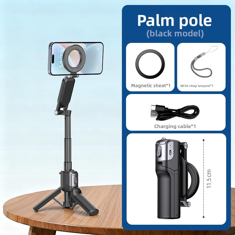 Mini Magnetic Phone Tripod with Zoom Control and Fill Light