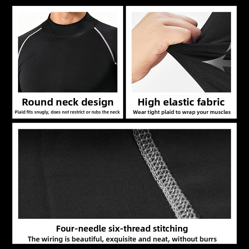 Men's High-Neck Long Sleeve Athletic Shirt