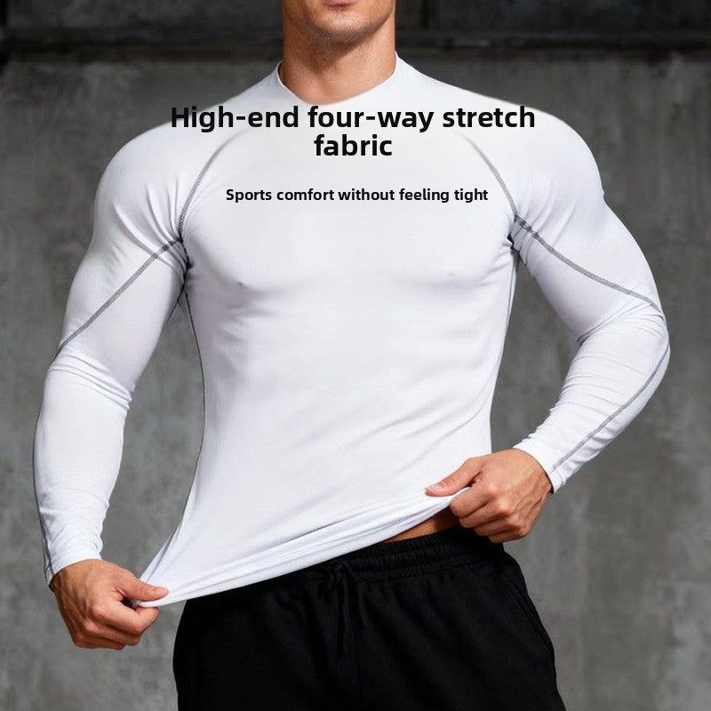 Men's High-Neck Long Sleeve Athletic Shirt