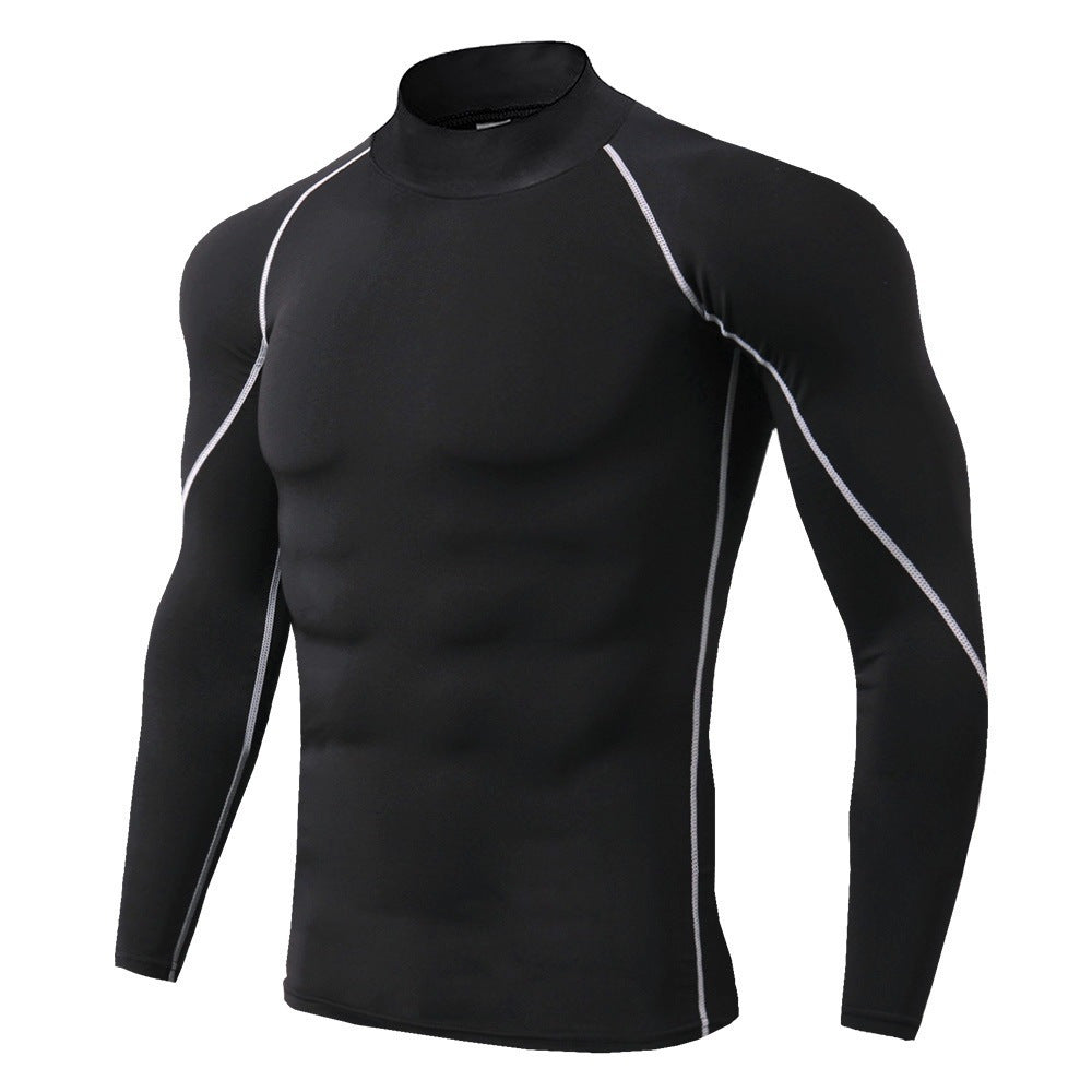 Men's High-Neck Long Sleeve Athletic Shirt