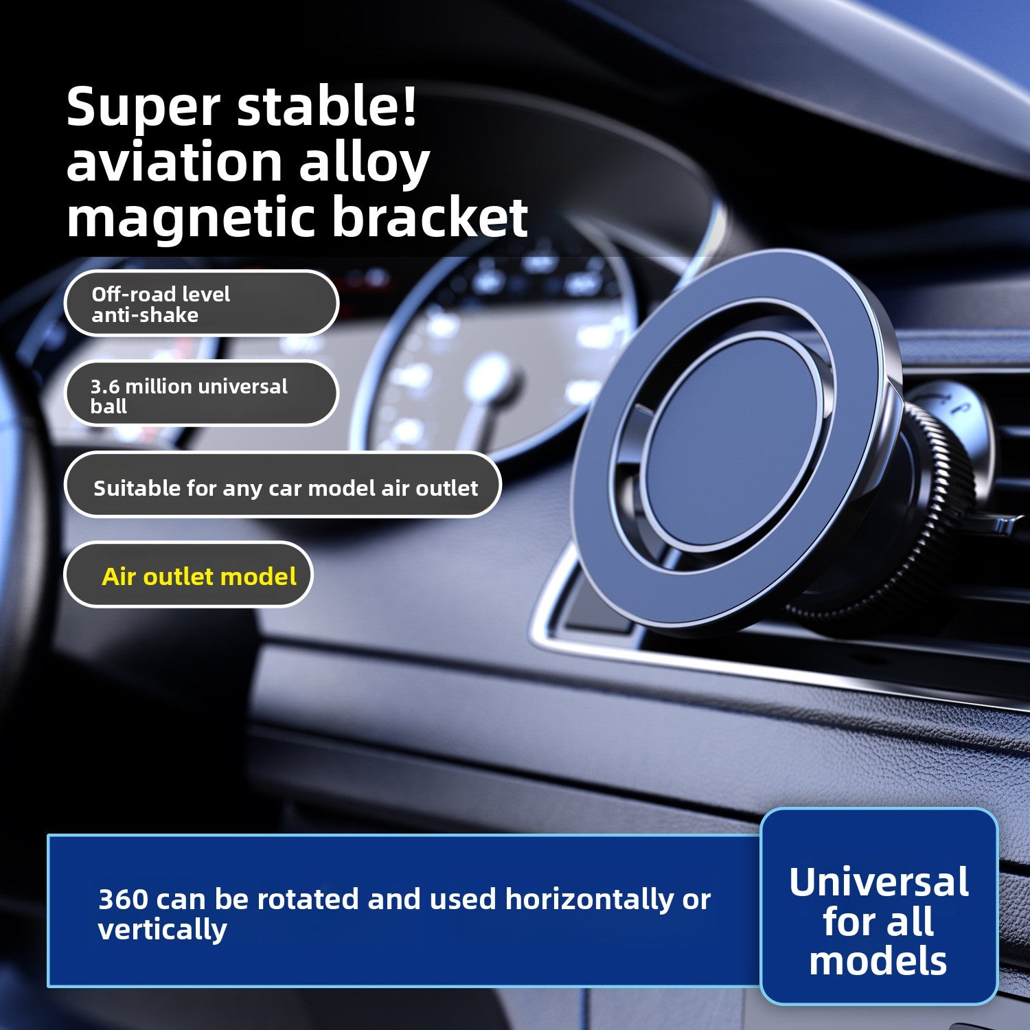 Magnetic Car Phone Holder with MagSafe Compatibility